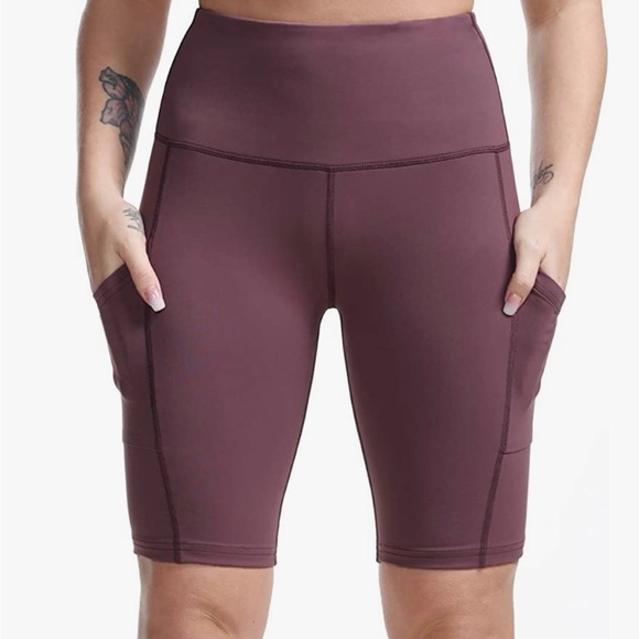 FIRM ABS 4"/8" High Waist Running Workout Yoga Shorts Pockets Size Large - Picture 2 of 6